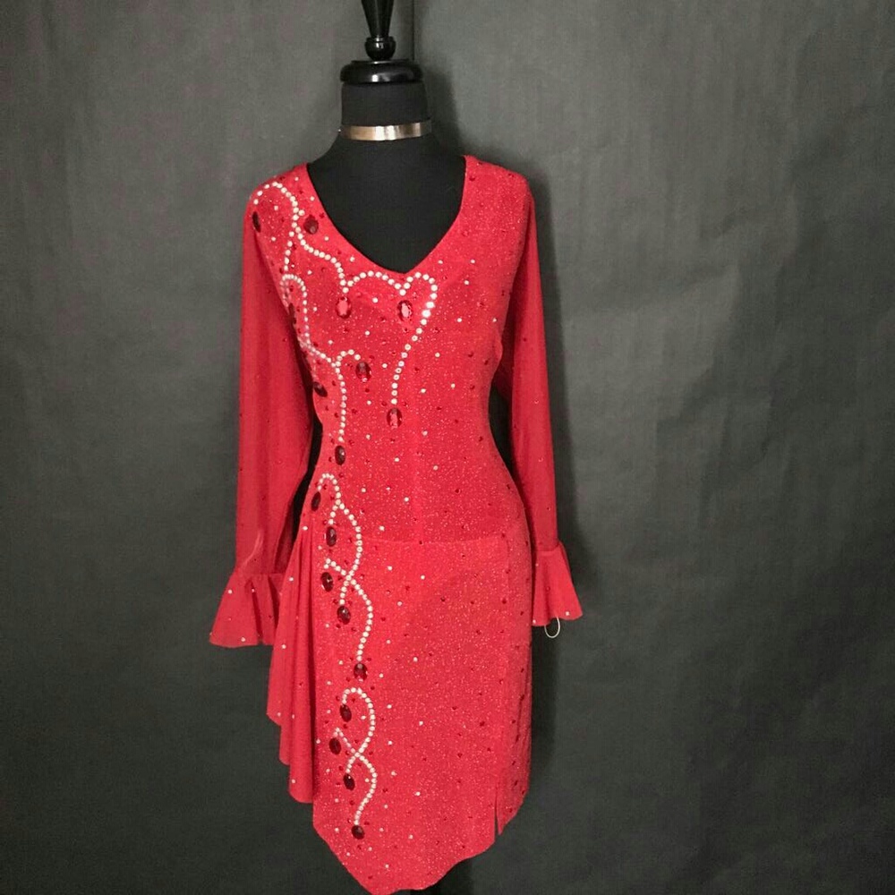 Elegant Red Dress with Embellishments